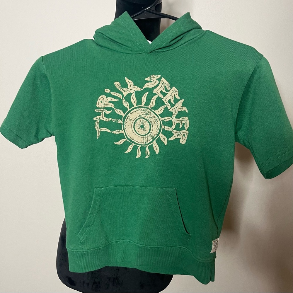 Cotton On‎ Kids Sz 6 Green Thrill Seeker Shirt Sleeve Graphic Hoodie
